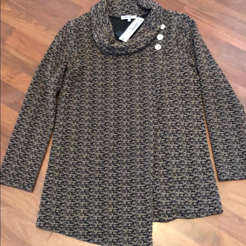Brown/black Wrap Sweater - Size M